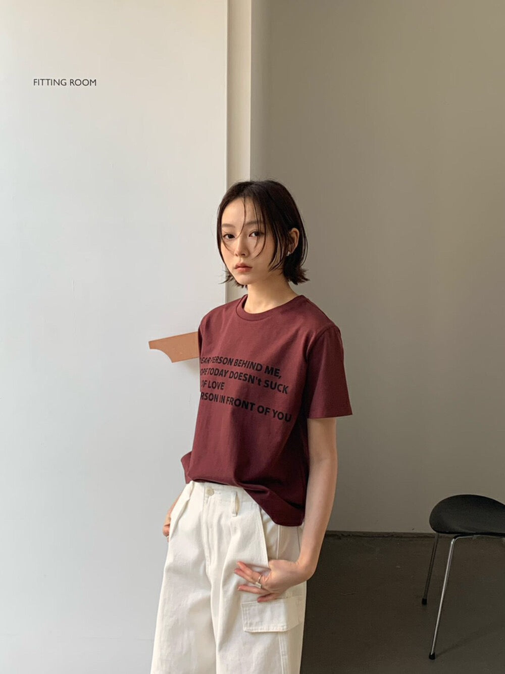 簡約字母印花T恤