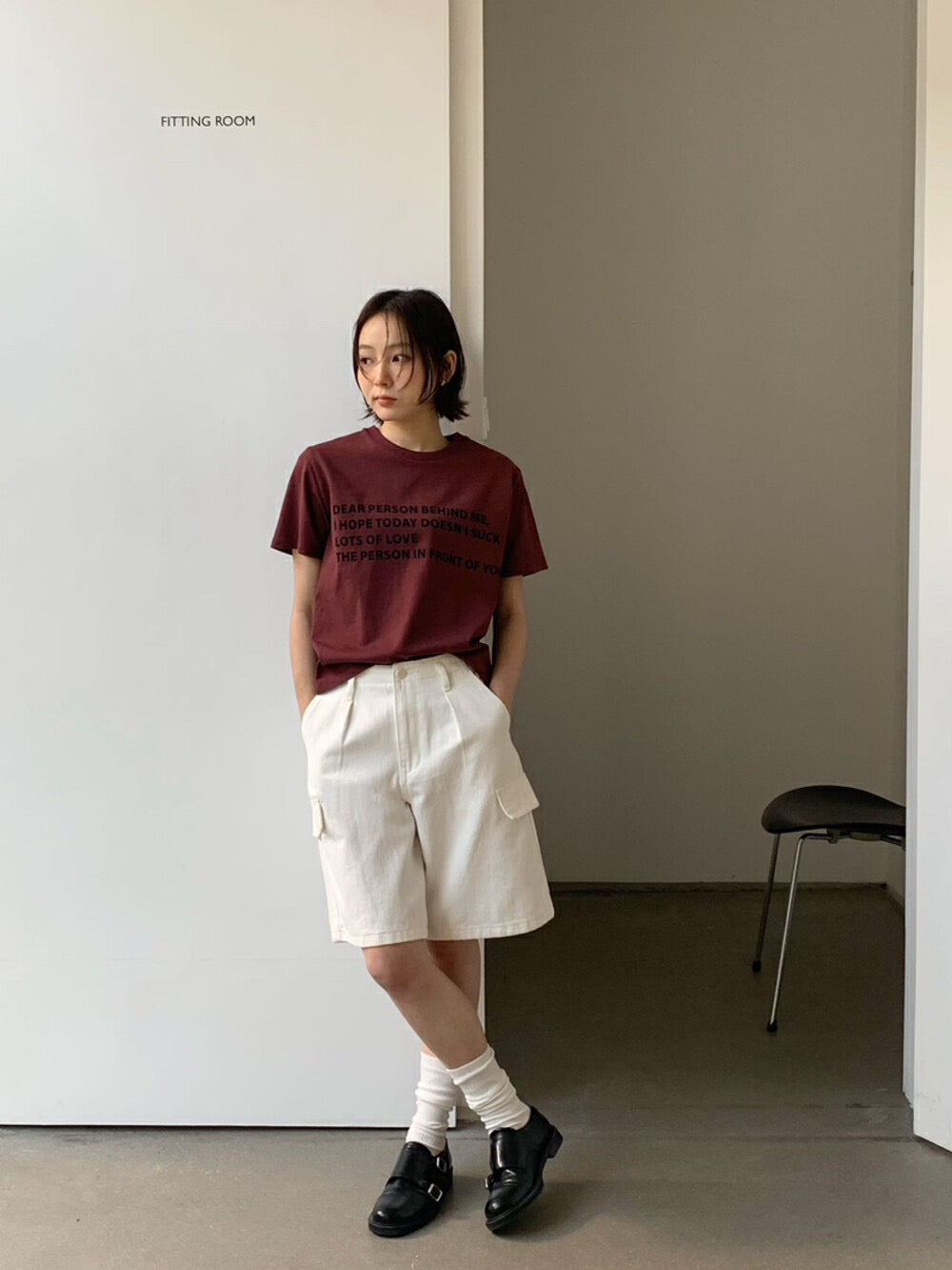 簡約字母印花T恤