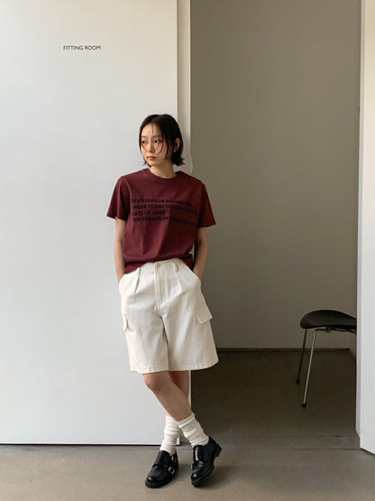 簡約字母印花T恤