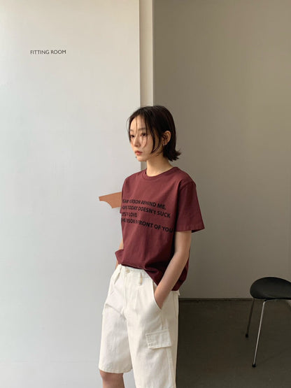 簡約字母印花T恤