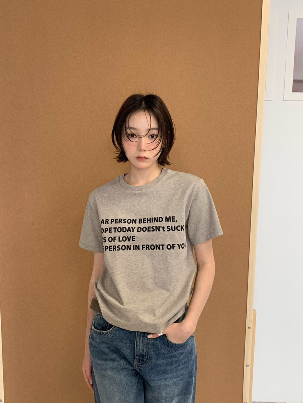 簡約字母印花T恤