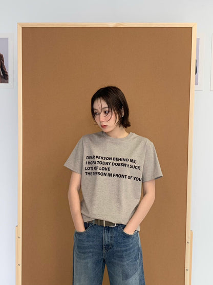 簡約字母印花T恤