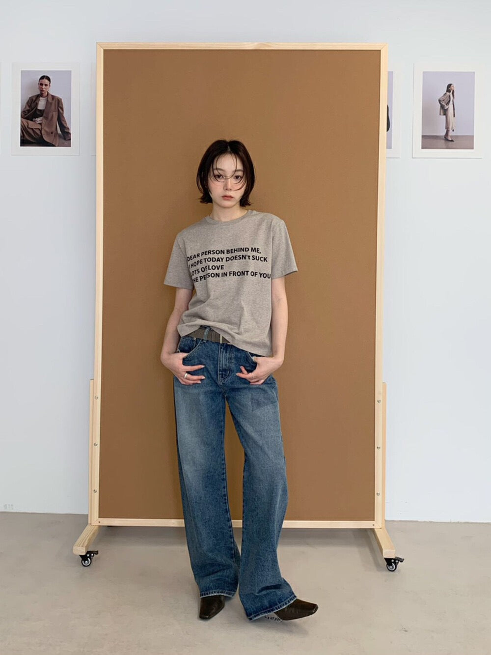 簡約字母印花T恤