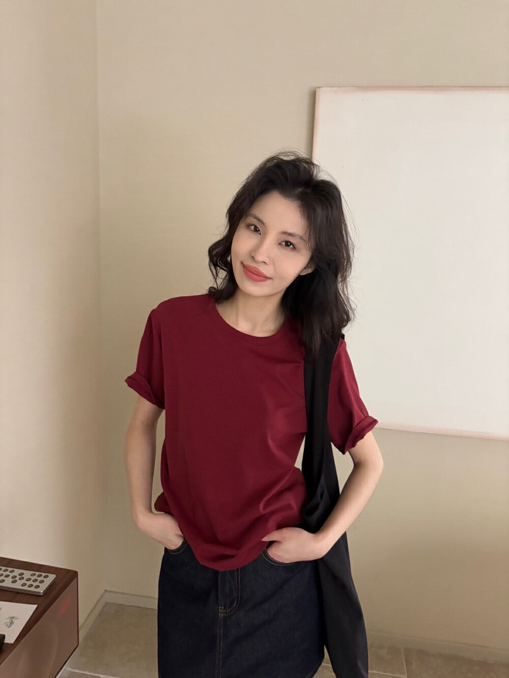 圓領百搭彈力棉短袖