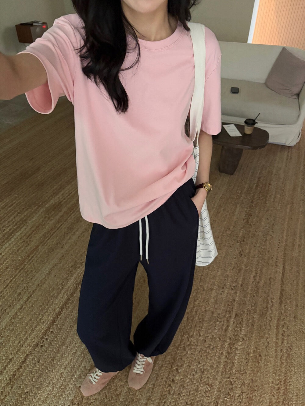 圓領百搭彈力棉短袖