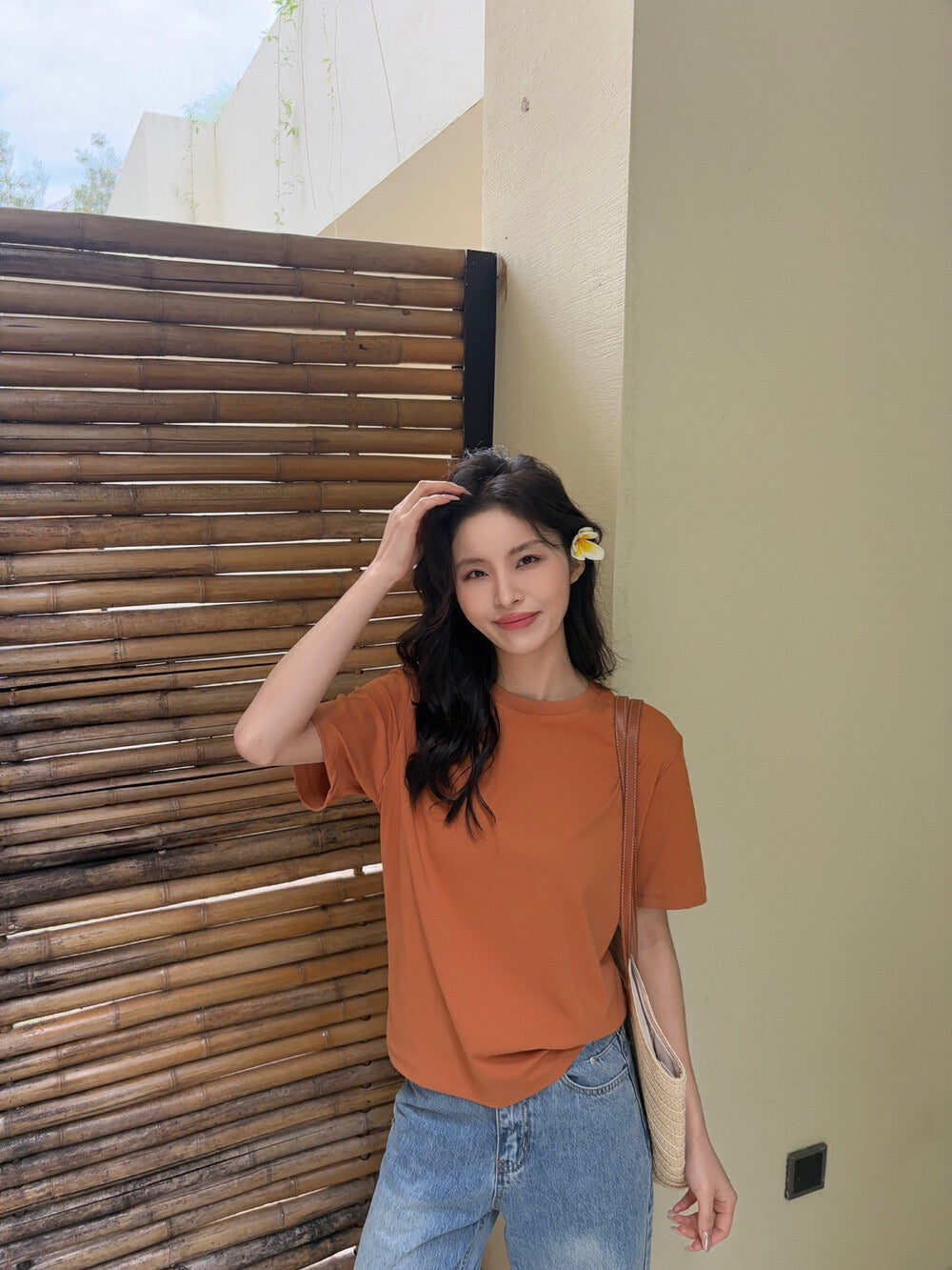 圓領百搭彈力棉短袖