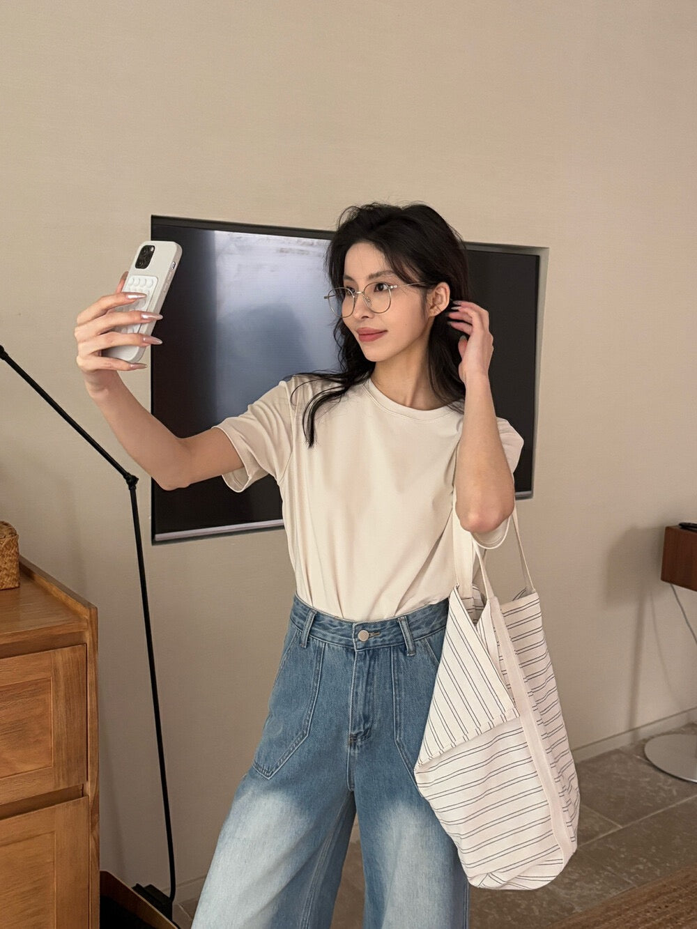 圓領百搭彈力棉短袖