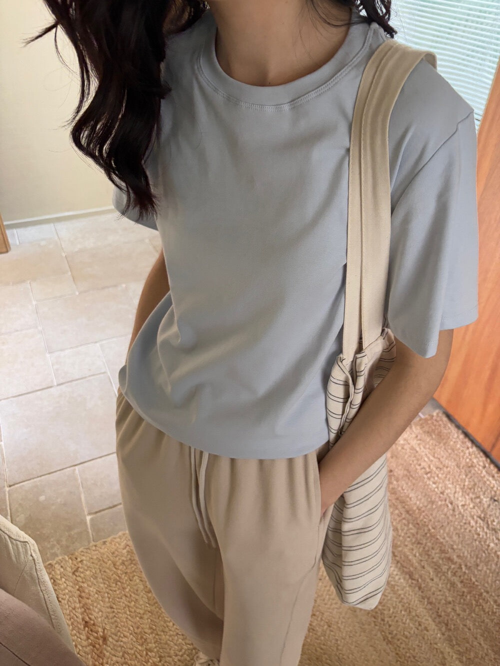 圓領百搭彈力棉短袖