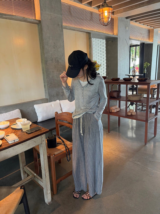 韓系格紋褲