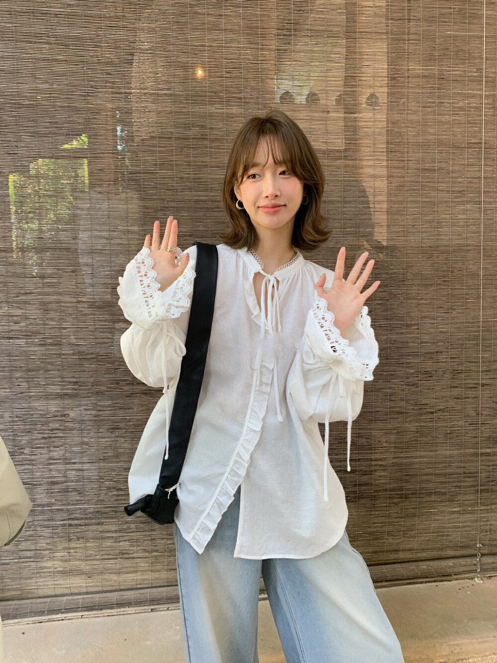 ジャカードレースブラウス