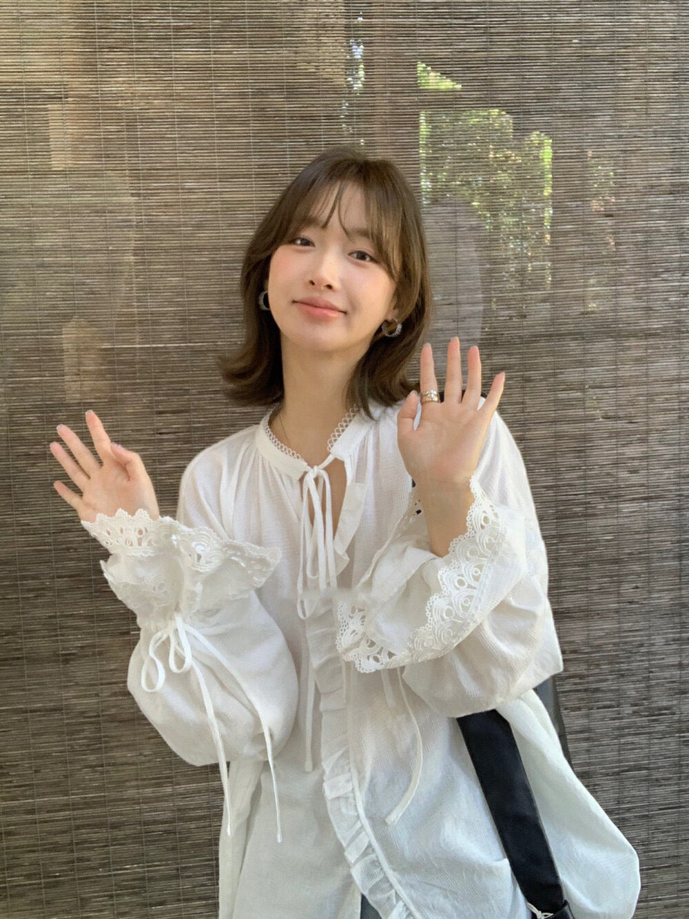 ジャカードレースブラウス