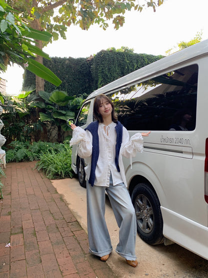 ジャカードレースブラウス