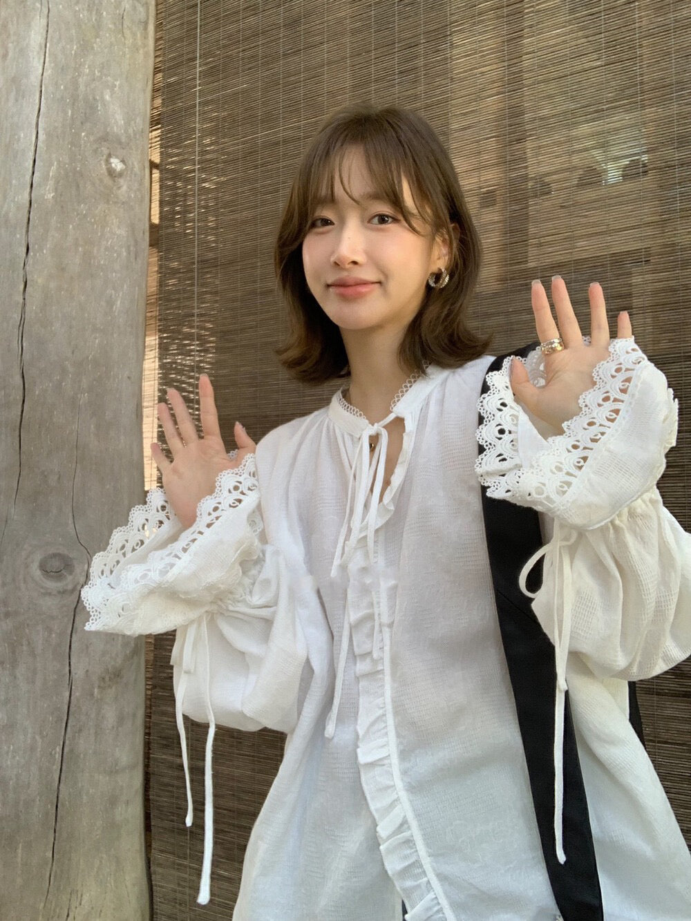 ジャカードレースブラウス