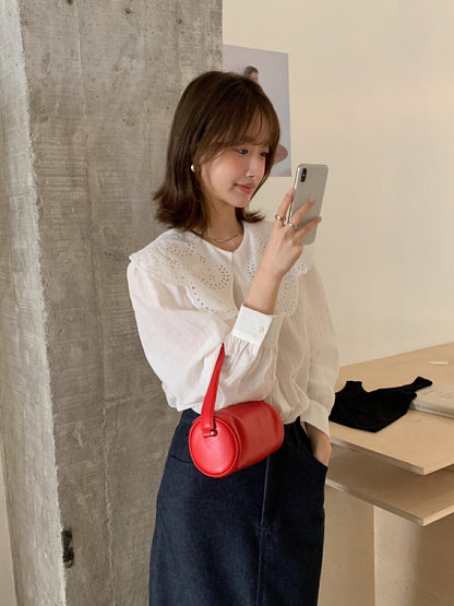 花邊領鏤空恤衫