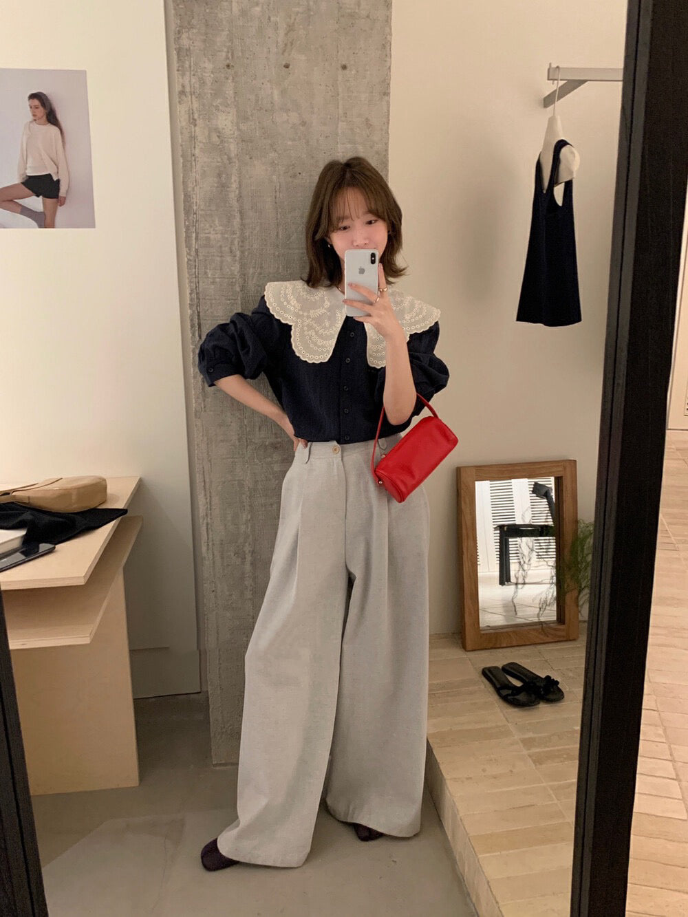 花邊領鏤空恤衫