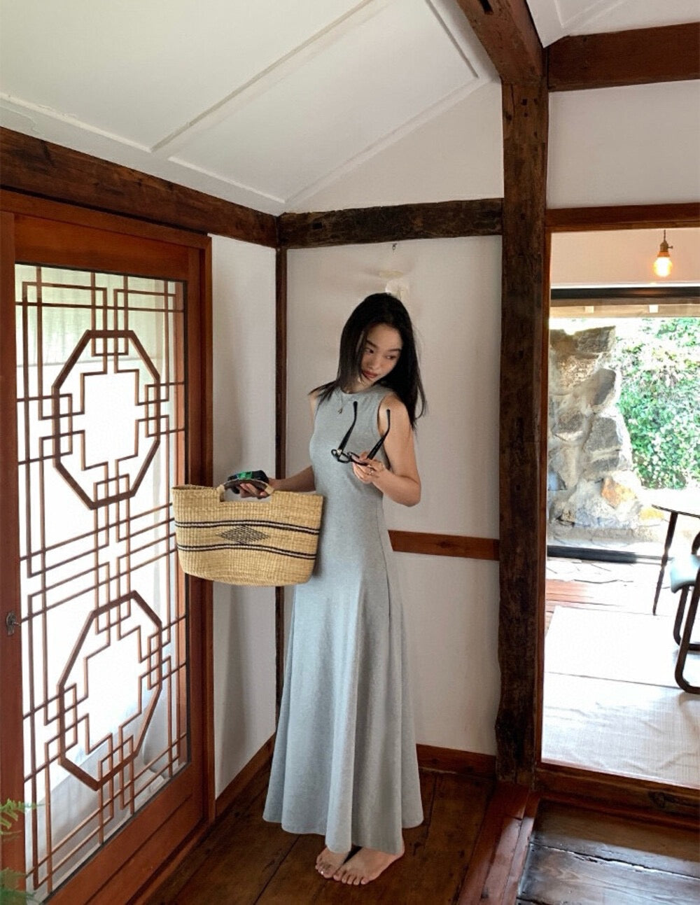 圓領顯瘦背心連身裙