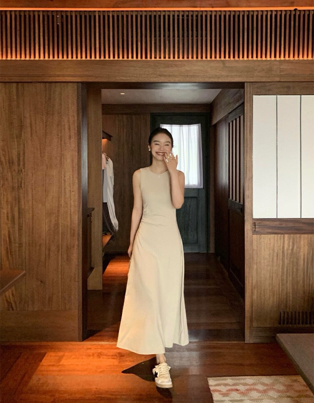 圓領顯瘦背心連身裙