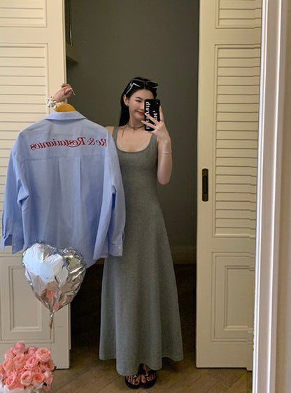 蕾絲拼接收腰A字連身裙