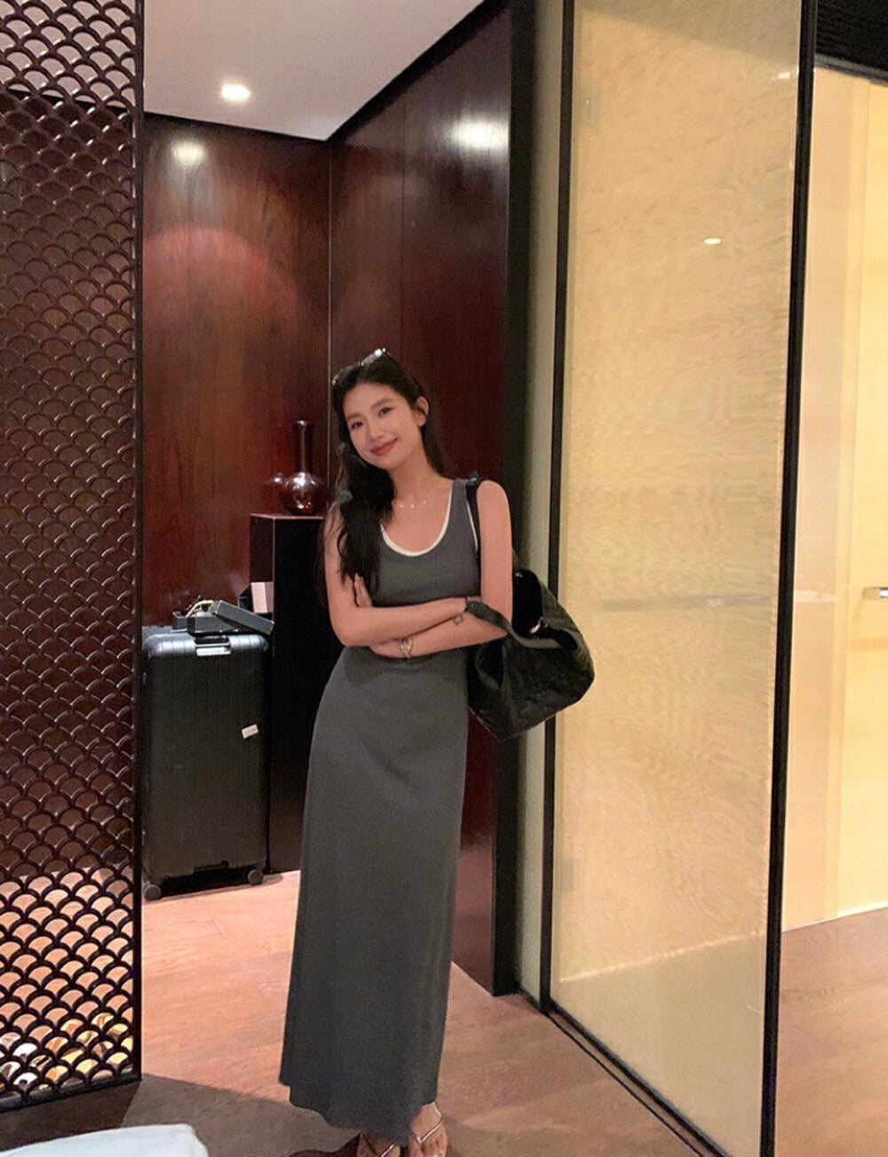 Two-piece Color-block Vest Dress