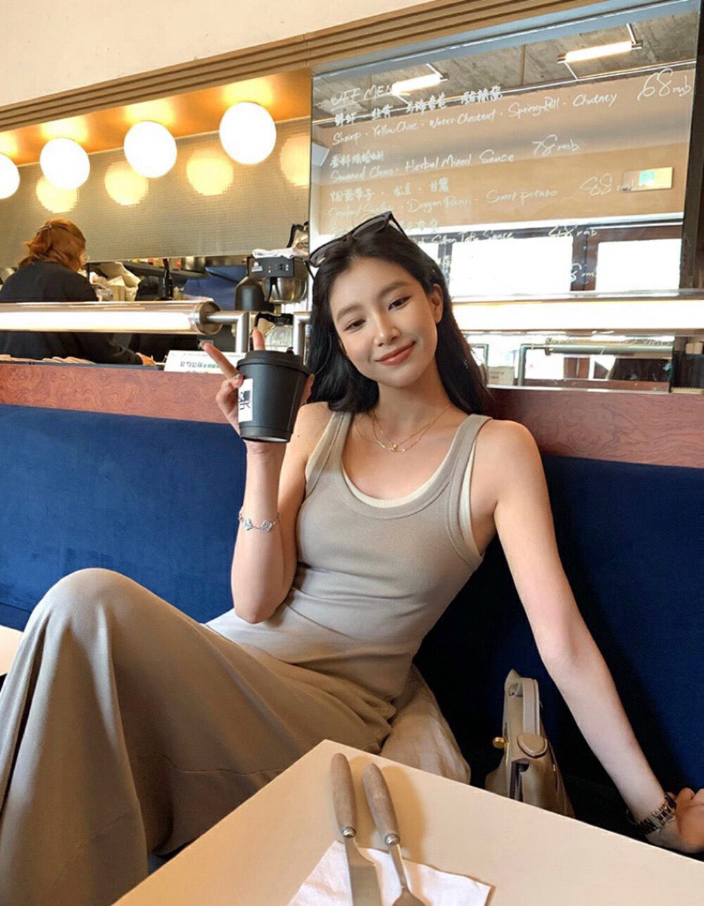 Two-piece Color-block Vest Dress