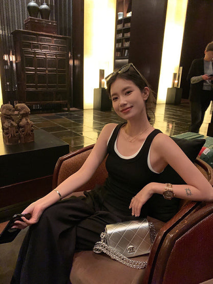 Two-piece Color-block Vest Dress