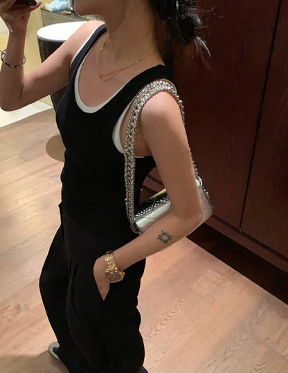 Two-piece Color-block Vest Dress