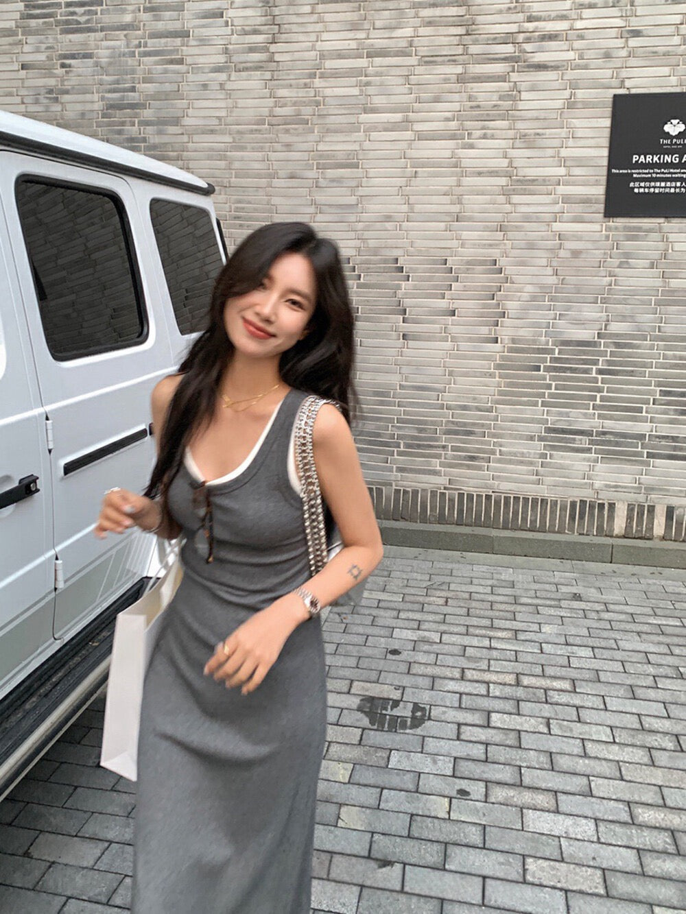 Two-piece Color-block Vest Dress