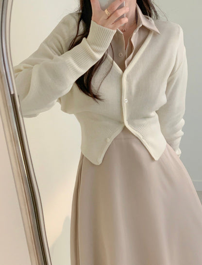 V領甜美收腰連身裙