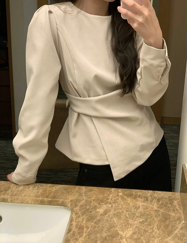 Irregular Lace-up Shirt