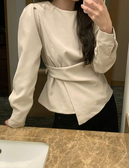 Irregular Lace-up Shirt