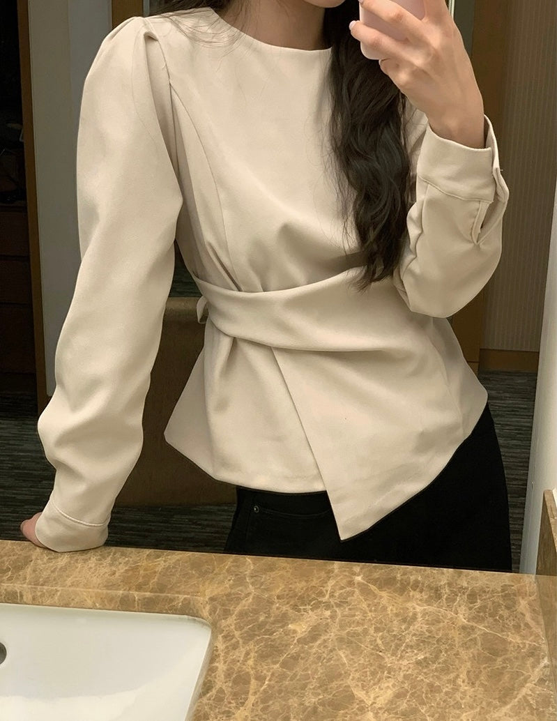 Irregular Lace-up Shirt