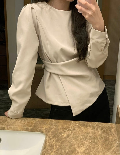 Irregular Lace-up Shirt