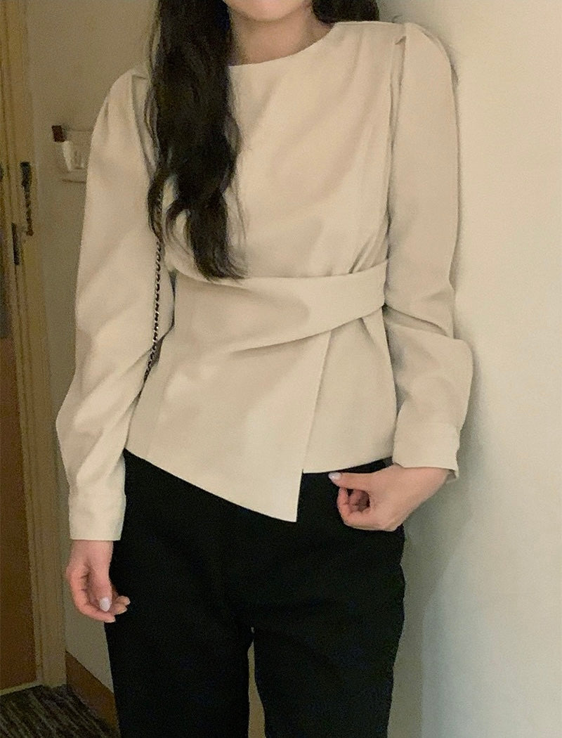 Irregular Lace-up Shirt