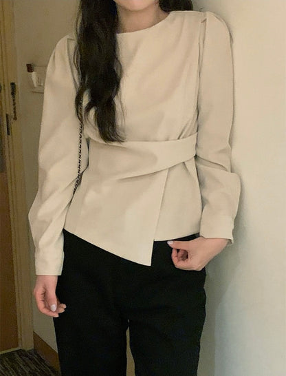 Irregular Lace-up Shirt