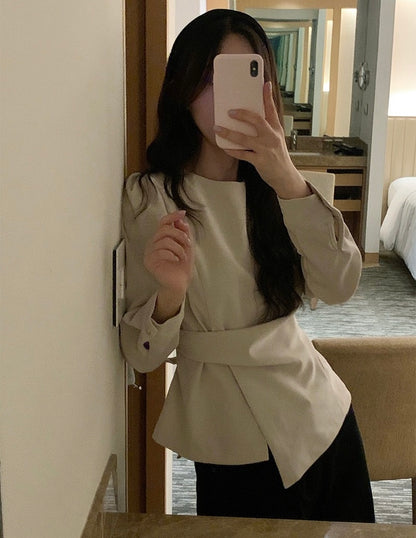 Irregular Lace-up Shirt