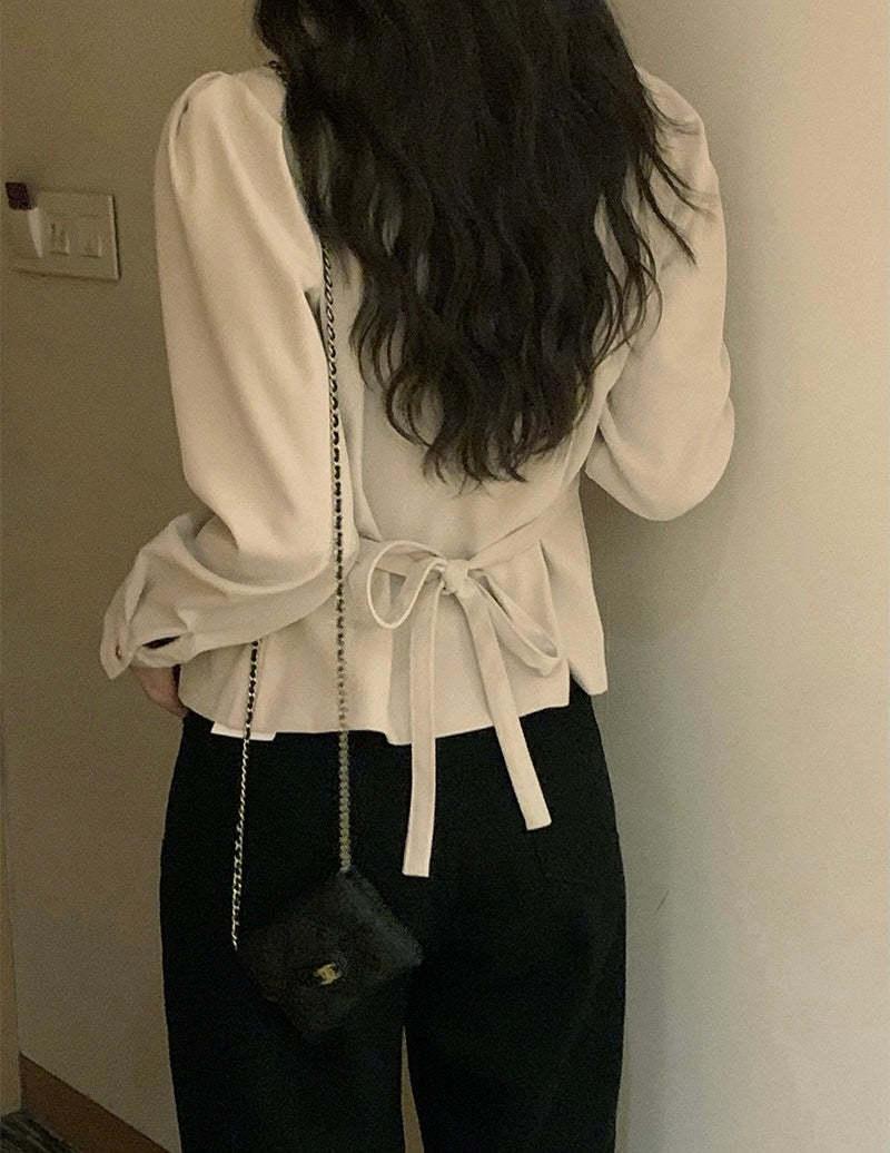 Irregular Lace-up Shirt