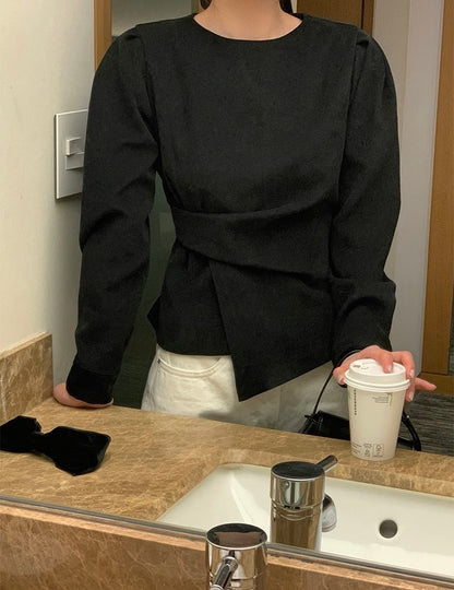 Irregular Lace-up Shirt