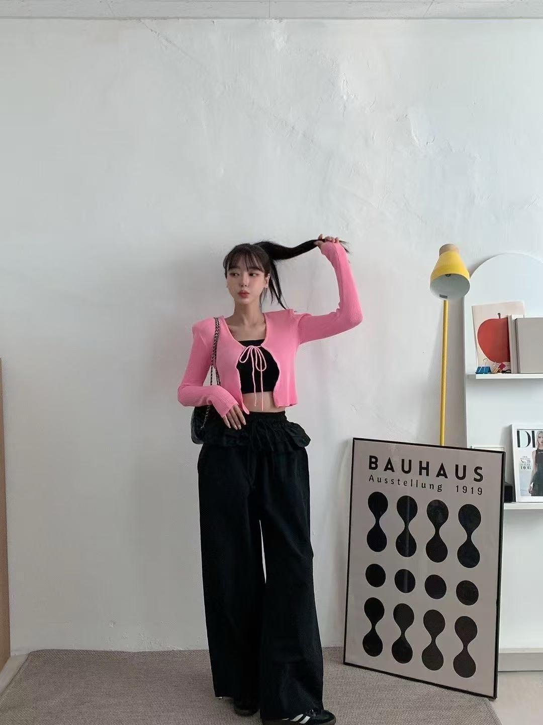 Faux Two-Piece Hem Detail Casual Pants