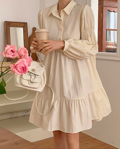 Polo領寬鬆顯瘦連身裙