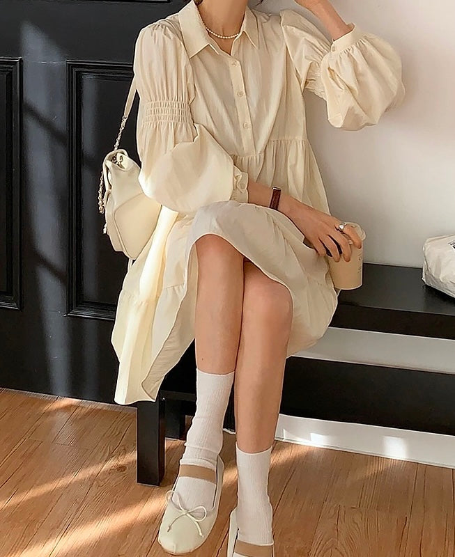 Polo領寬鬆顯瘦連身裙