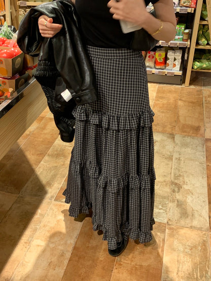 Ruffled Plaid Skirt