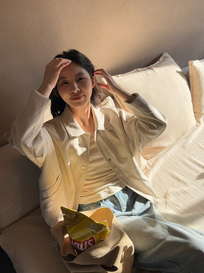 Minimalist Small Lapel Leather Jacket