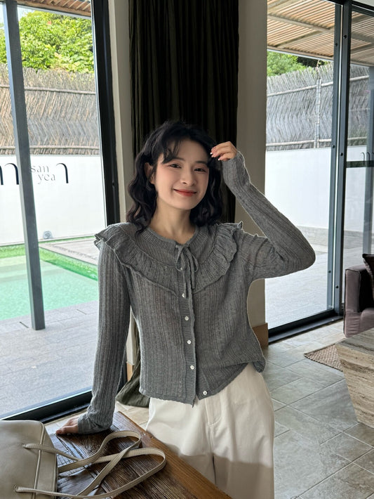 韓系鏤空針織開衫