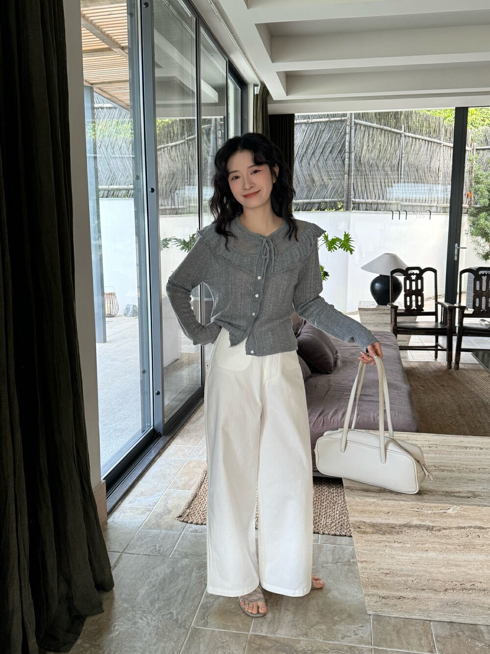 韓系鏤空針織開衫