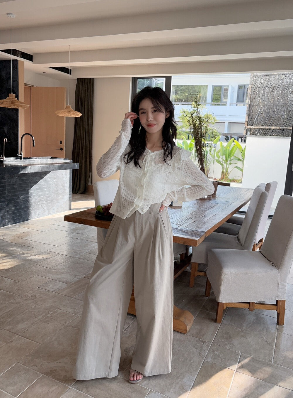 韓系鏤空針織開衫