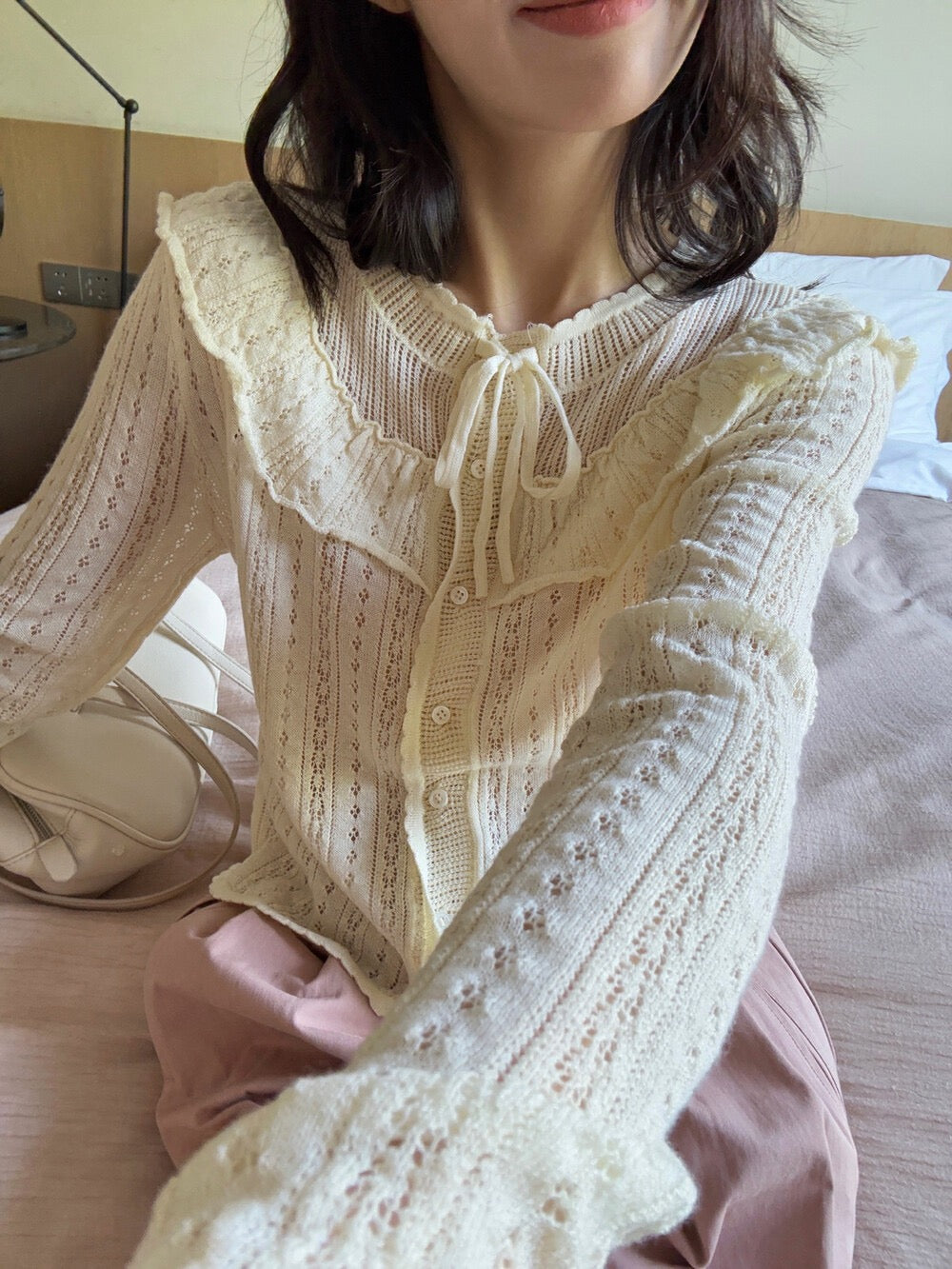 韓系鏤空針織開衫