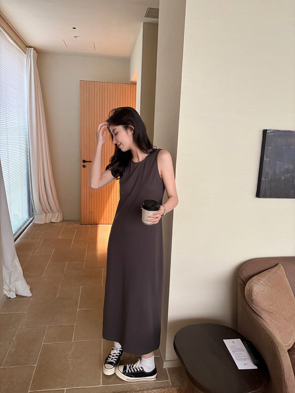 極簡休閒背心連身裙