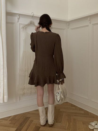 不規則荷葉邊連身裙