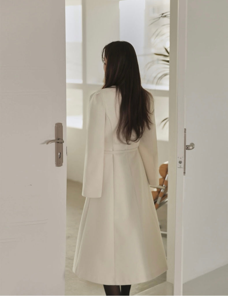 法式斗篷毛呢連身裙