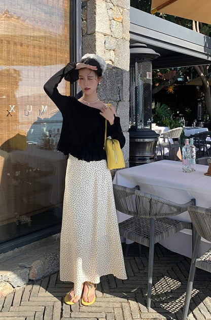 Off-shoulder Ruffle Flare Sleeve Blouse